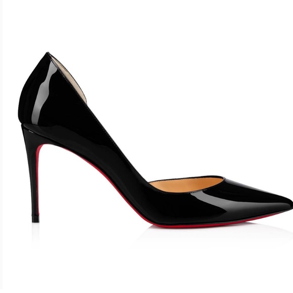 Christian Louboutin Iriza 85mm Black Patent Heels, sz 37 - Picture 2 of 10